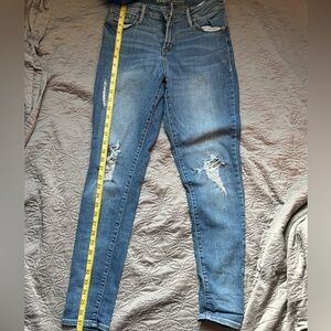 Old Navy Women's Blue Distressed Skinny Jeans